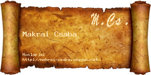 Makrai Csaba névjegykártya